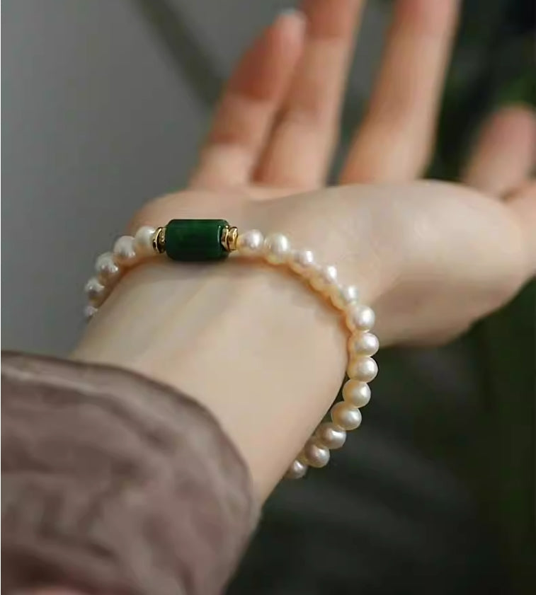 Pearl & Jade Blessing Bracelet