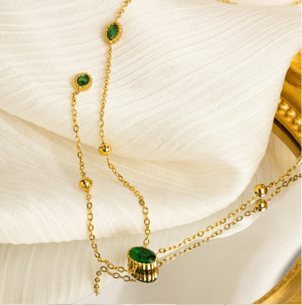 Emerald Heart Prosperity Necklace