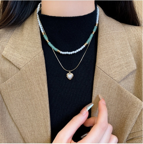 Double Heart Embrace Necklace