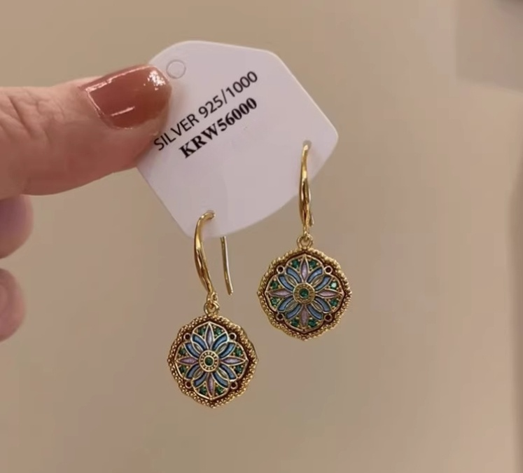 Oil-Painting Style Enamel Earrings