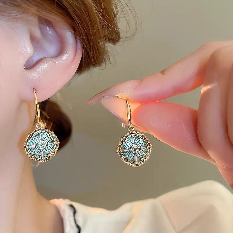Oil-Painting Style Enamel Earrings